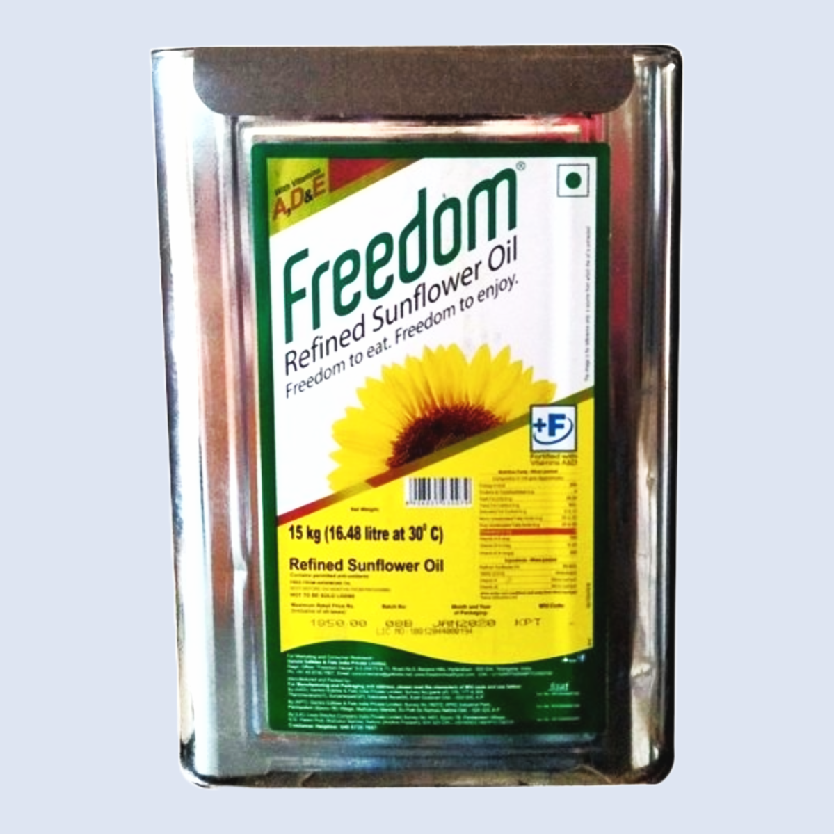 Freedom - Refined Sunflower Oil Tin 15Lt