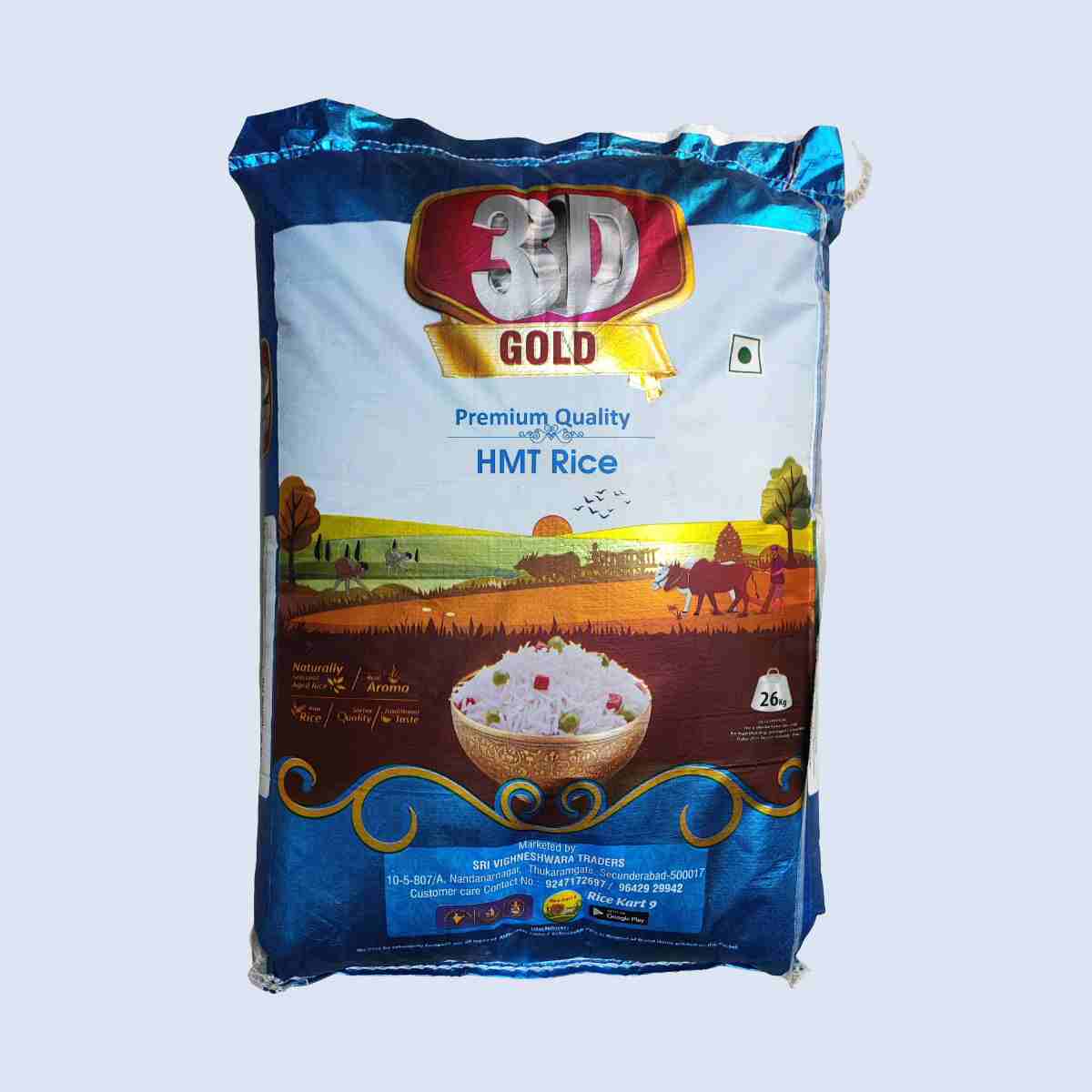 3D Gold - Premium Quality HMT Rice 26Kg